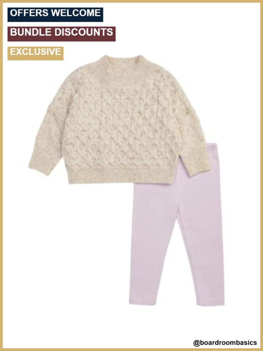 Baby Girls Speckled Sweater and Pant Set Long Sleeve Knit Outfit